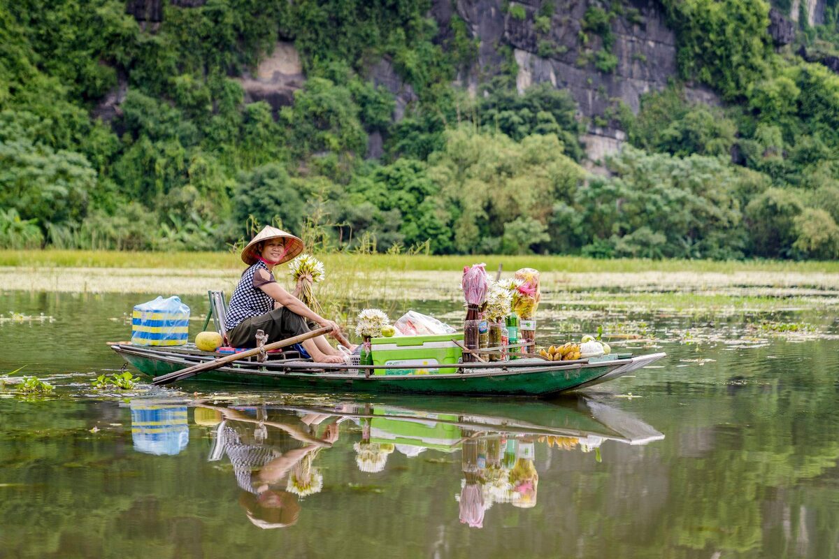 Limestone landscape Trang An boasts charming fall ambiance